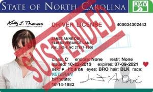 North Carolina Drivers License Suspended