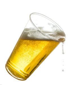 tipping beer glass