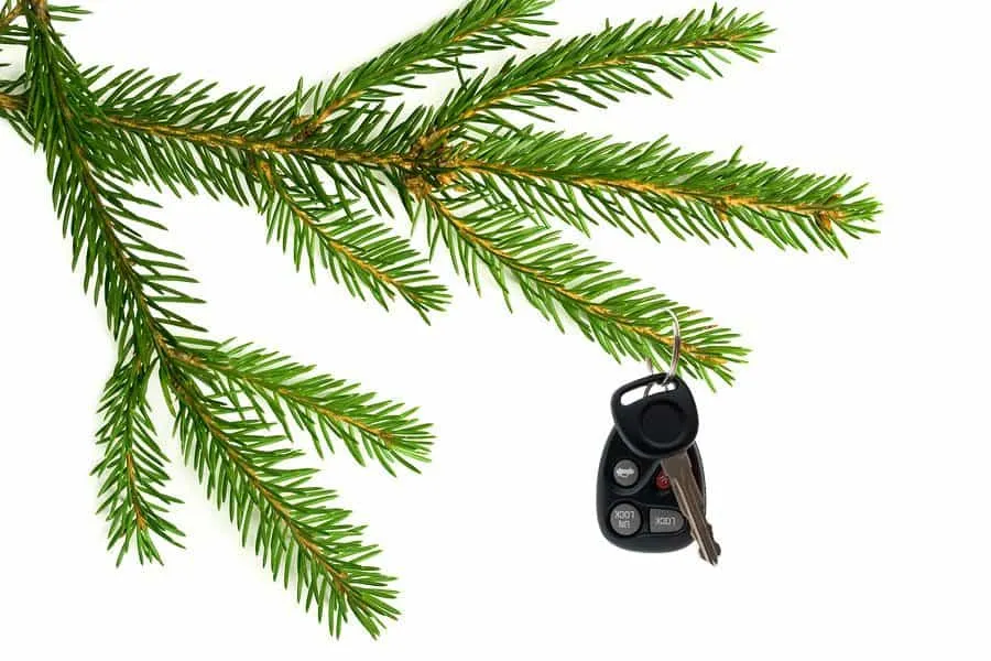 car keys on xmas tree-gift of designated driver